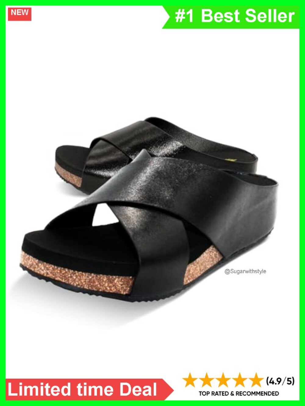 Women's Slip-On Crisscross Wedge Sandals EVA Insole Rubber Outsole